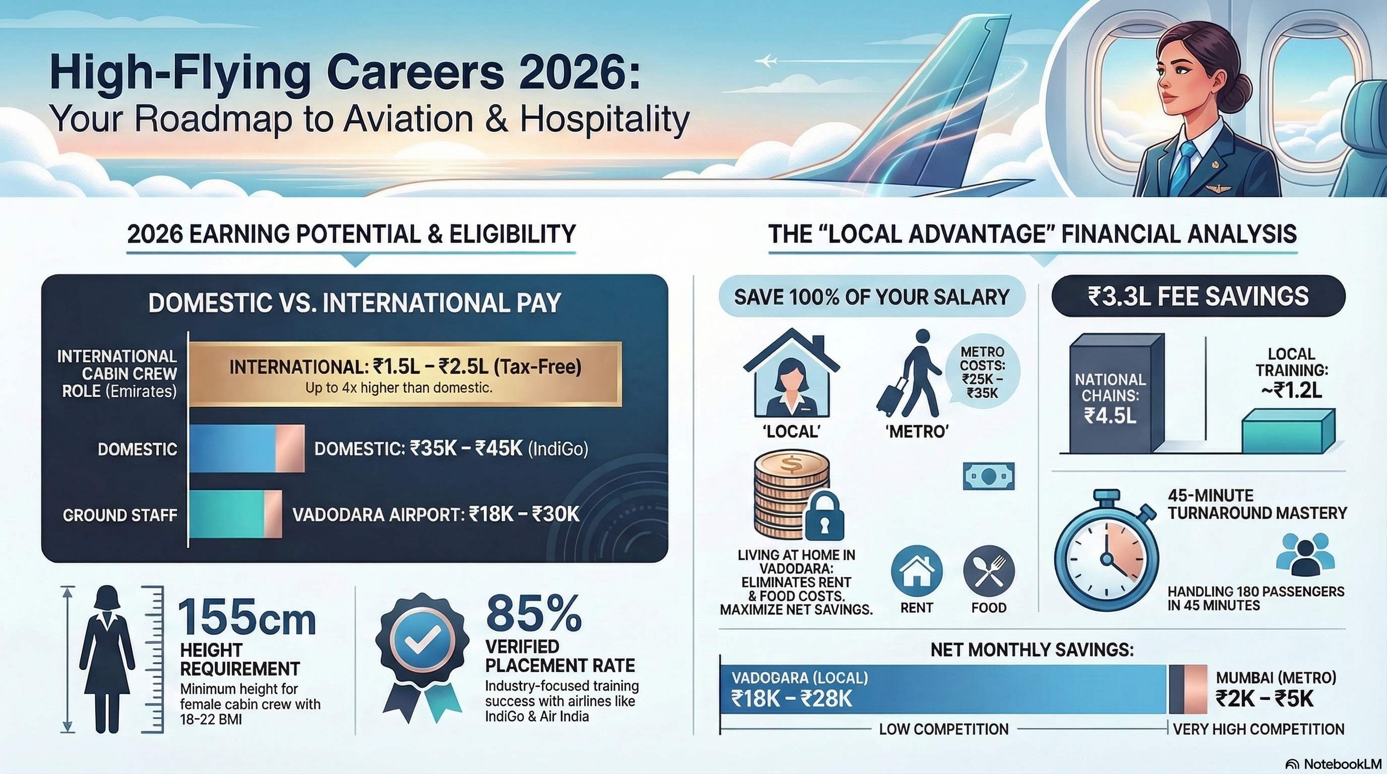 Airport Jobs in Vadodara for Female Freshers 2026: Local Opportunities & Application Guide - Ground Staff career guide from Wings Institute Vadodara Gujarat